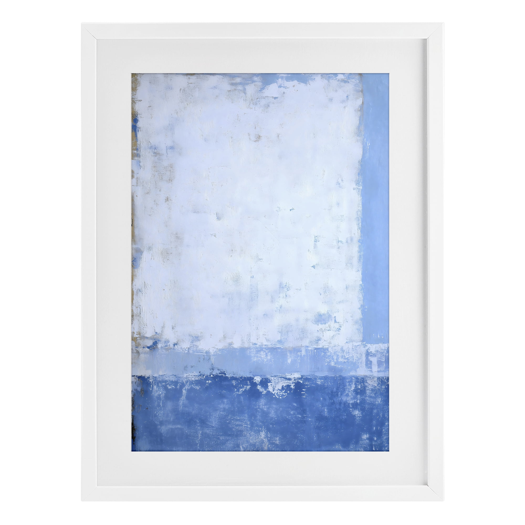 Stupell Industries Blue & White Abstract White Framed Print Under Glass, design by Gina Kelly