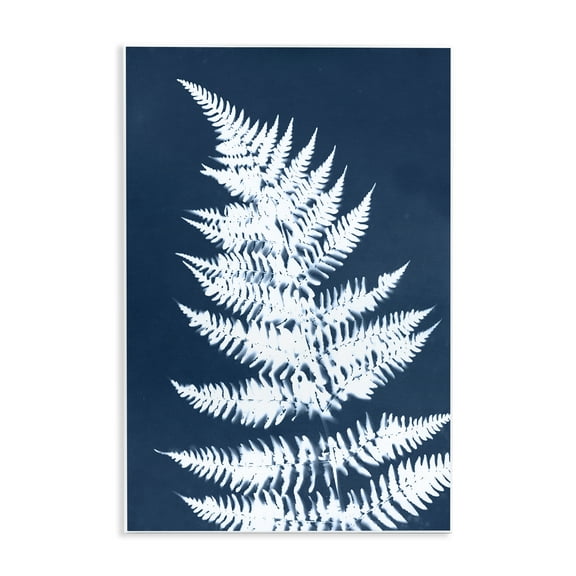 Stupell Industries Blue & White Fern Botanical & Floral Painting Unframed Art Print Wall Art, 10 x 15