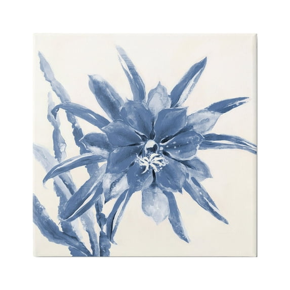 Stupell Industries Blue & White Flower Botanical & Floral Painting Gallery Wrapped Canvas Print Wall Art, 24 x 24