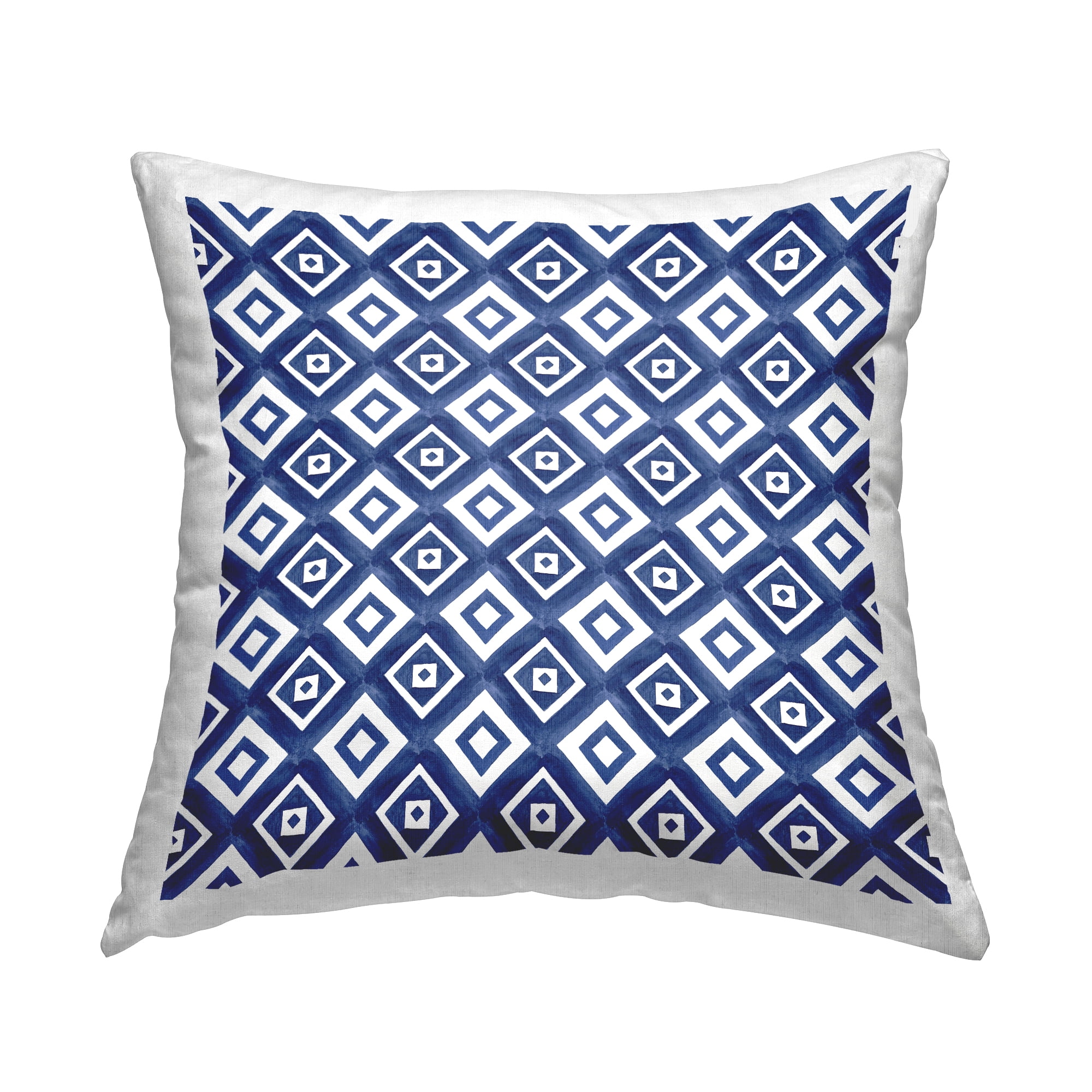 Stupell Industries Blue White Geometric Boho Shapes Pattern Design by Nancy McKenzie Throw Pillow