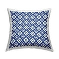 thumbnail image 1 of Stupell Industries Blue White Geometric Boho Shapes Pattern Design by Nancy McKenzie Throw Pillow, 1 of 6