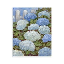 Stupell Industries Blue & White Hydrangea Plants & Flowers Painting Unframed Art Print Wall Art, 11 x 14