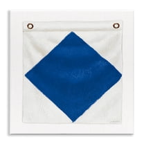 Stupell Industries Blue & White Nautical Flag Nautical & Beach Painting Unframed Art Print Wall Art, 12 x 12