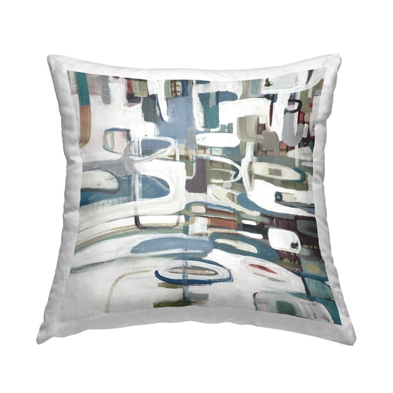 Stupell Industries Blue & White Shapes Decorative Printed Throw Pillow Design by Lisa Ridgers