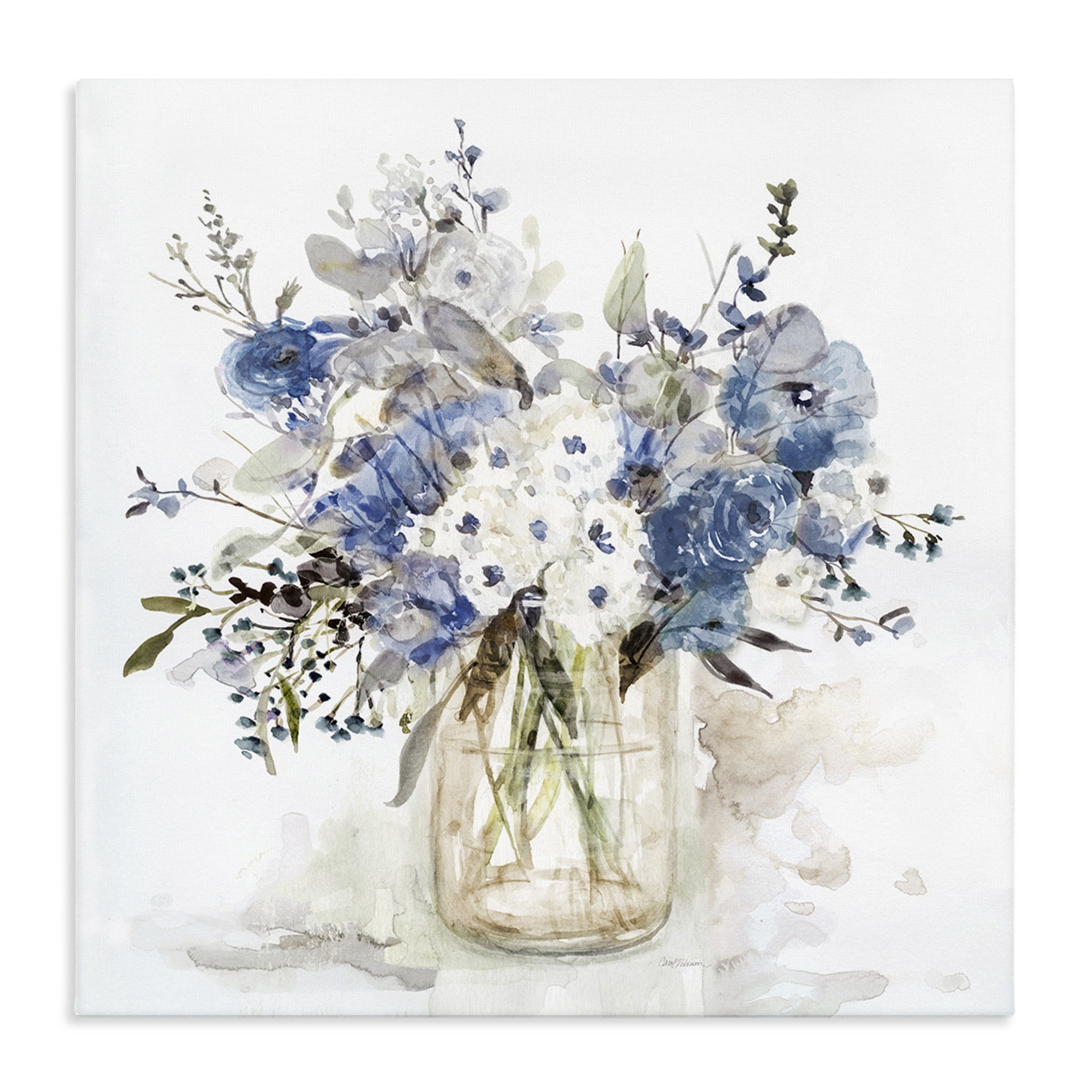 Stupell Industries Blue & White Spring Flowers Canvas Wall Art, design by Carol Robinson