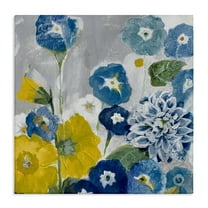 Stupell Industries Blue & Yellow Abstract Poppies Botanical & Floral Painting Gallery Wrapped Canvas Print Wall Art