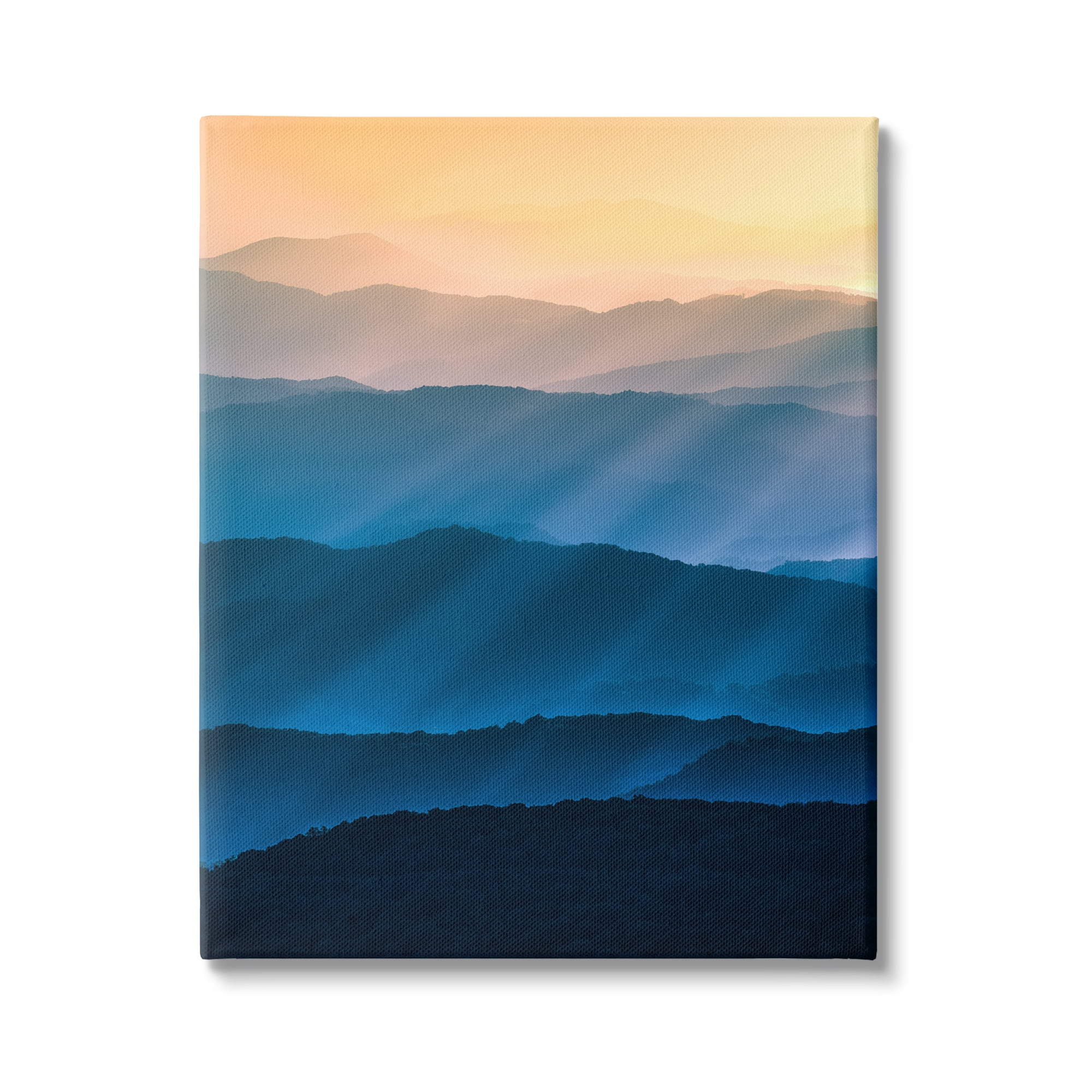 Stupell Industries Blue & Yellow Mountains Landscape Photography Gallery Wrapped Canvas Art Print Wall Art, 16 x 20