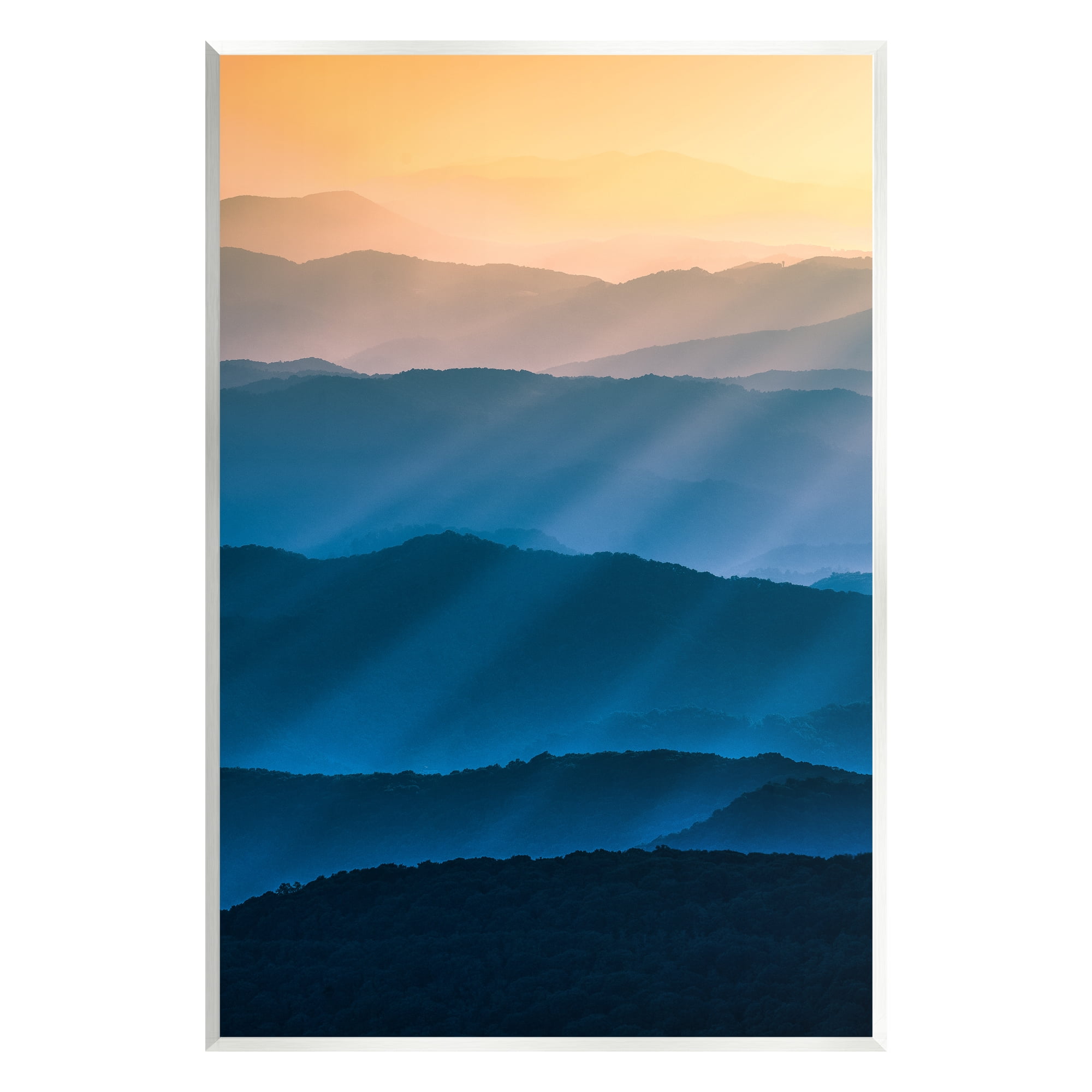 Stupell Industries Blue & Yellow Mountains Landscape Photography Unframed Art Print Wall Art, 13 x 19