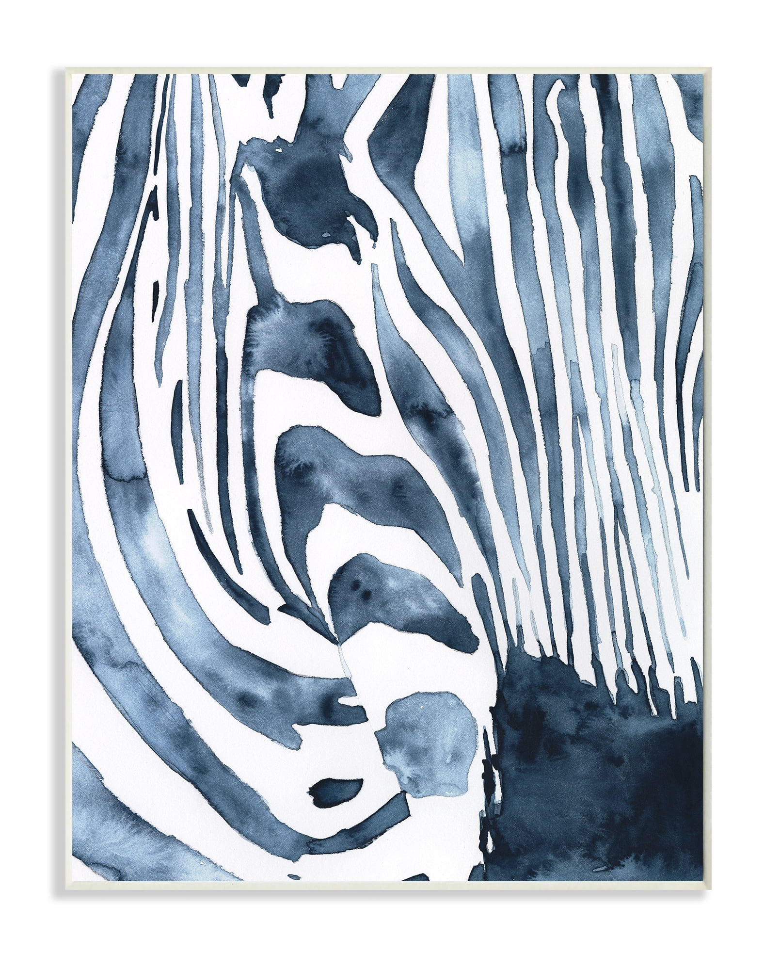 Stupell Industries Blue Zebra Stripes Animal Close-Up Portrait Wall Plaque, 10 x 15, Design by Victoria Borges