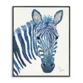 thumbnail image 1 of Stupell Industries Eclectic Blue Zebra Stripes Wildlife Collage Portrait Black Framed Giclee Art, 11 x 14, by Lisa Morales, 1 of 6