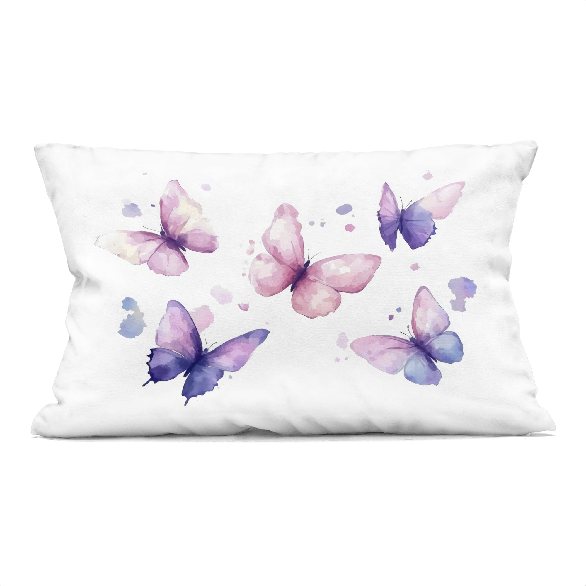 Stupell Industries Blue and Pink Butterflies Decorative Printed Throw Pillow, design by Creative Studio