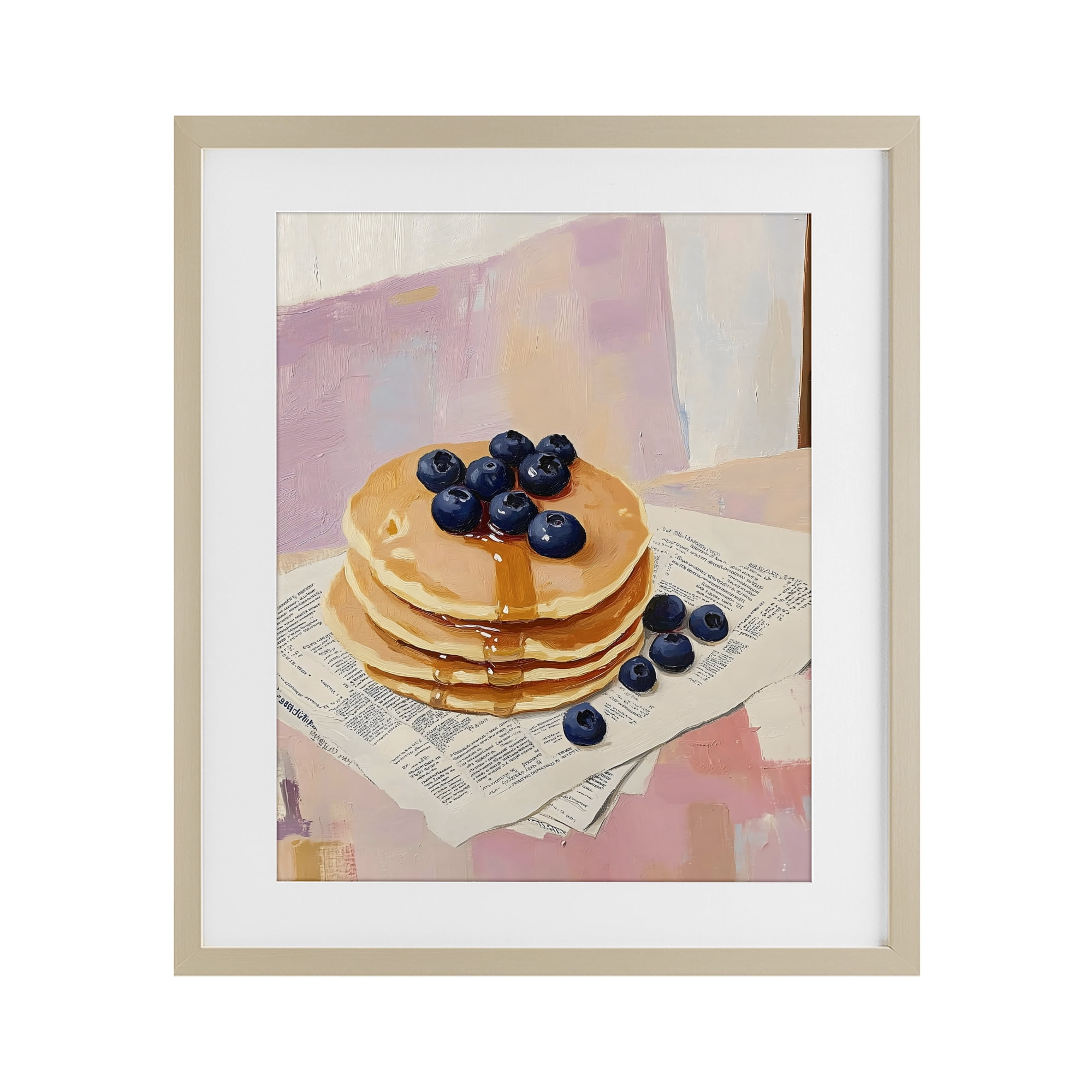 Stupell Industries Blueberry Pancakes with Syrup Birch Framed Print Under Glass, design by The Prints Vibe