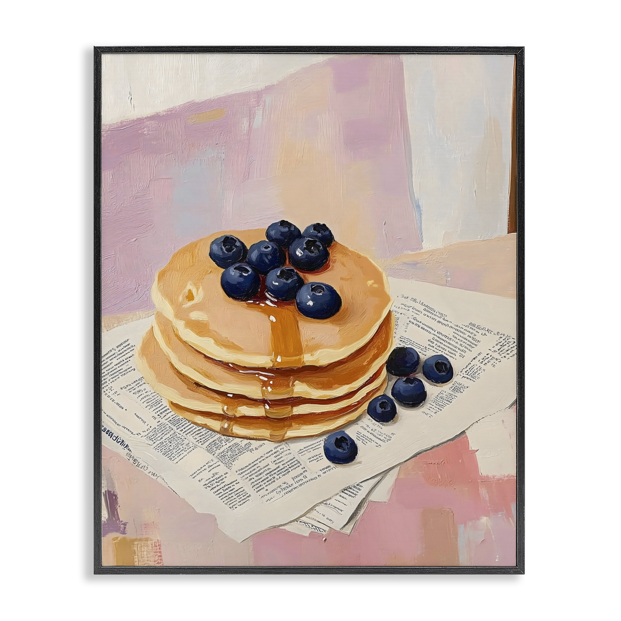 Stupell Industries Blueberry Pancakes with Syrup Black Framed Giclee Art, design by The Prints Vibe