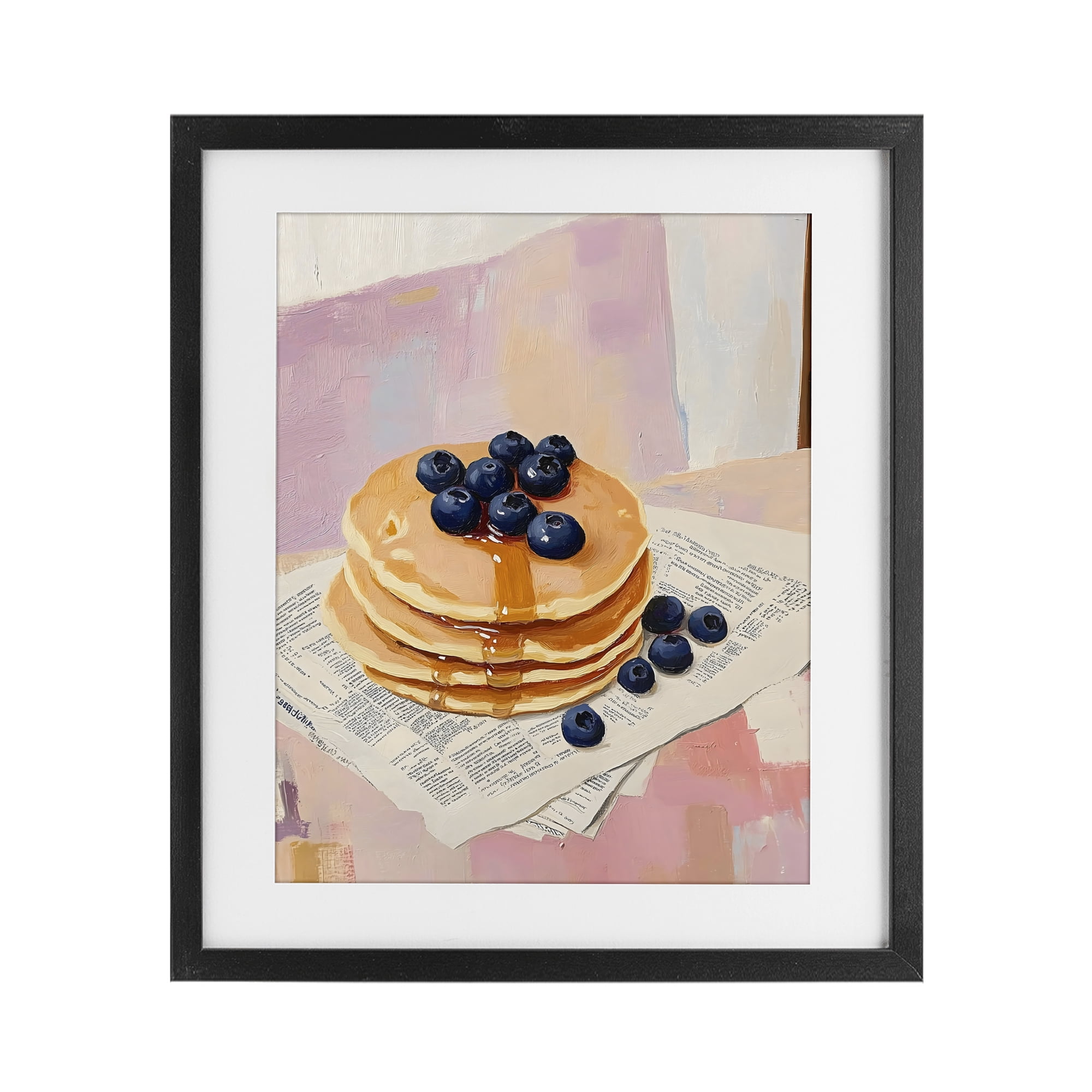 Stupell Industries Blueberry Pancakes with Syrup Black Framed Print Under Glass, design by The Prints Vibe