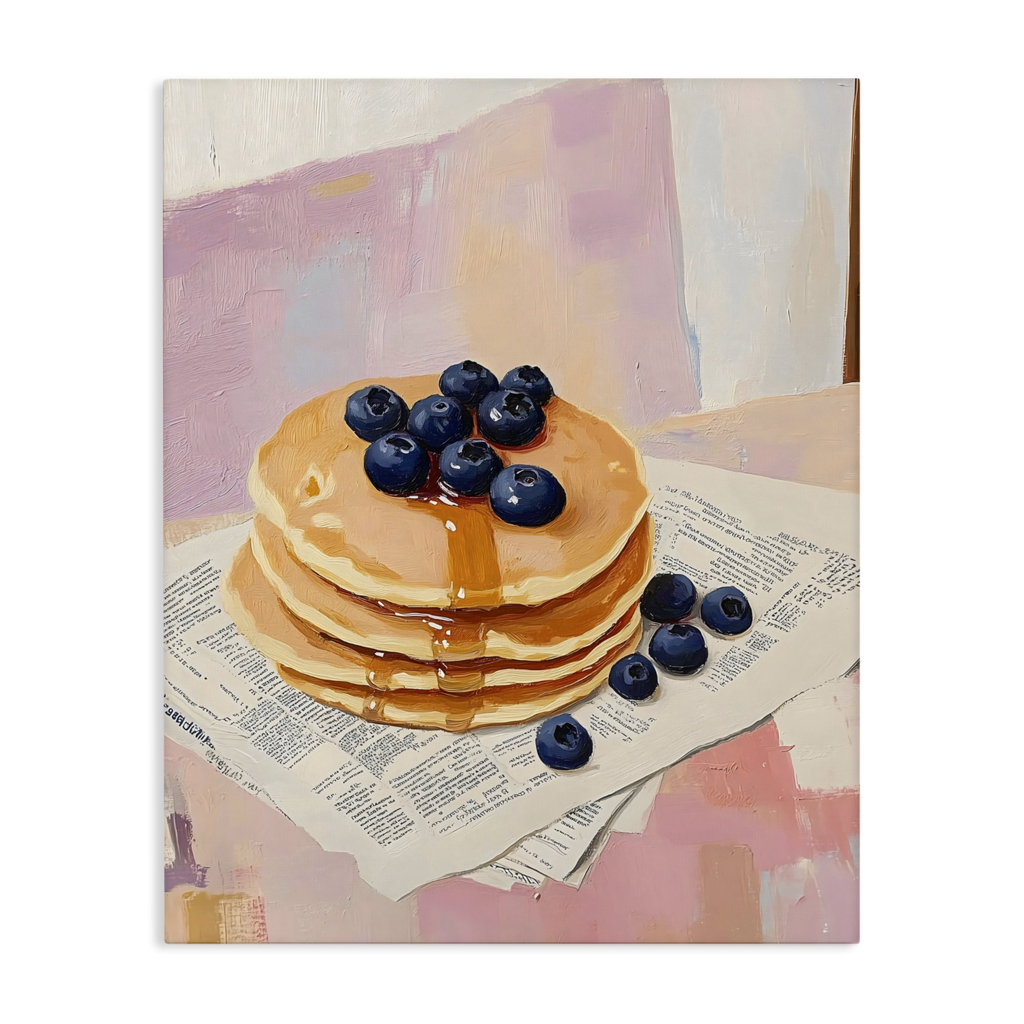 Stupell Industries Blueberry Pancakes with Syrup Canvas Wall Art, design by The Prints Vibe