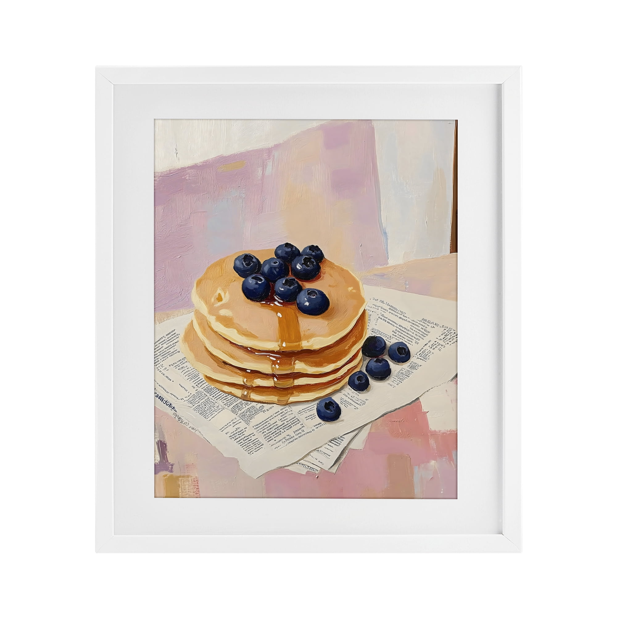 Stupell Industries Blueberry Pancakes with Syrup White Framed Print Under Glass, design by The Prints Vibe