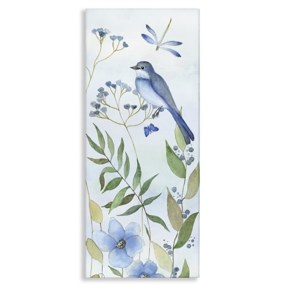 Stupell Industries Bluebird and Botanicals Canvas Wall Art design by Janet Tava, 30 x 13
