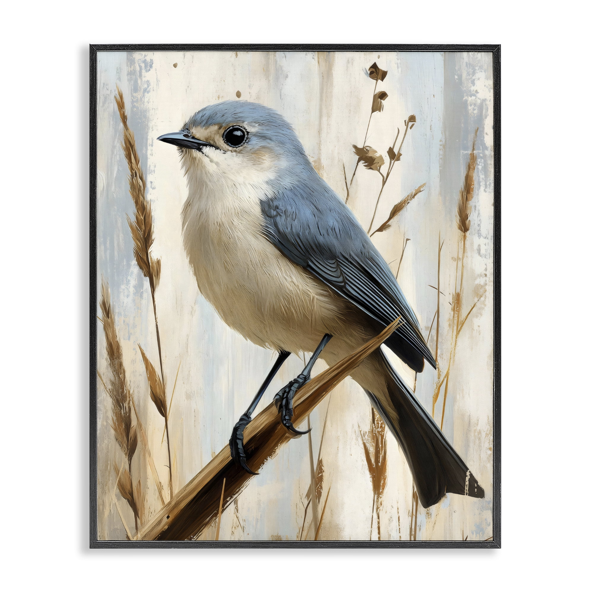 Stupell Industries Bluebird on Tall Glass Perch Black Framed Giclee Art, design by Creative Studio