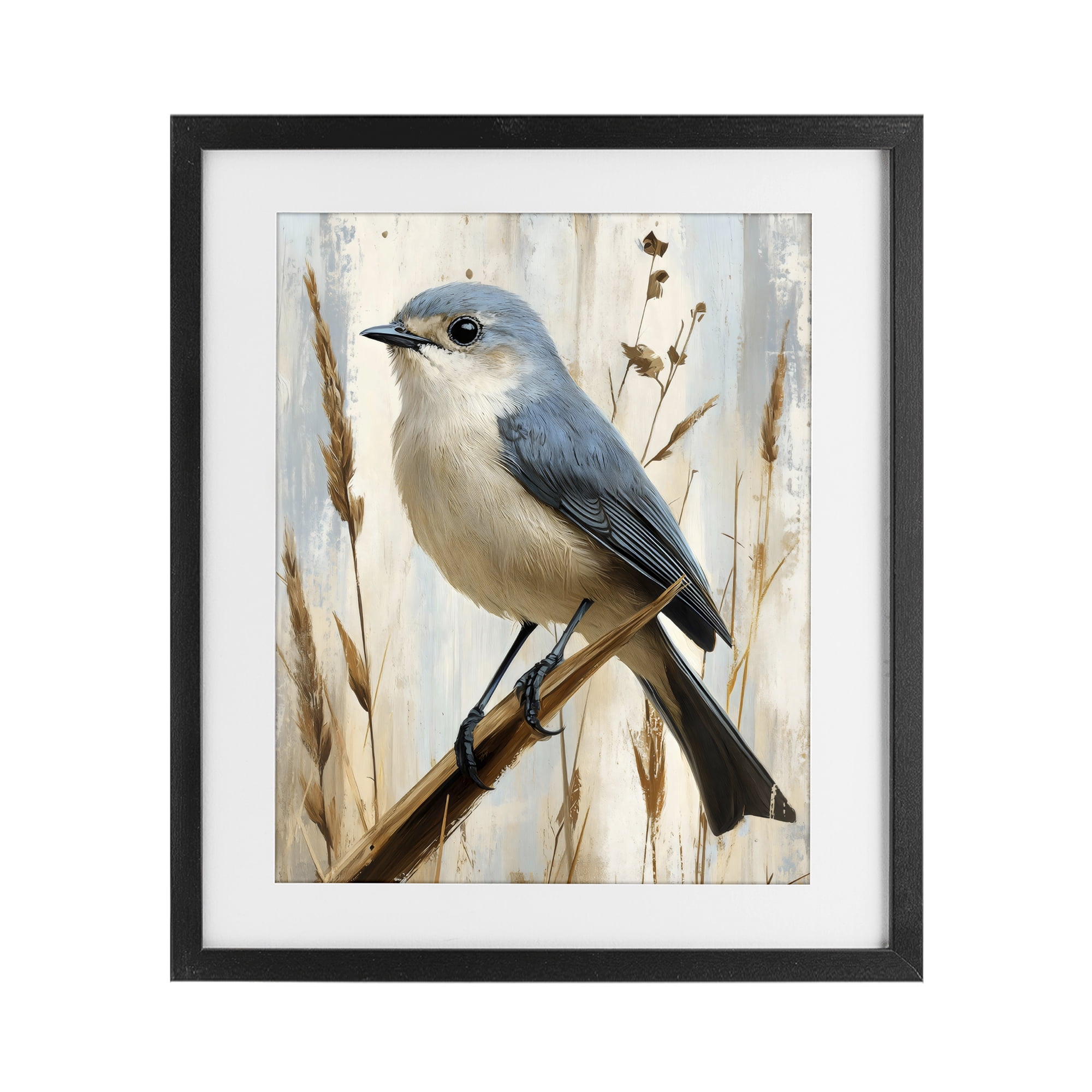 Stupell Industries Bluebird on Tall Glass Perch Black Framed Print Under Glass, design by Creative Studio