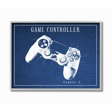 Stupell Industries Blueprint of Classic Video Game Controller Figure Two Designed by Daphne Polselli