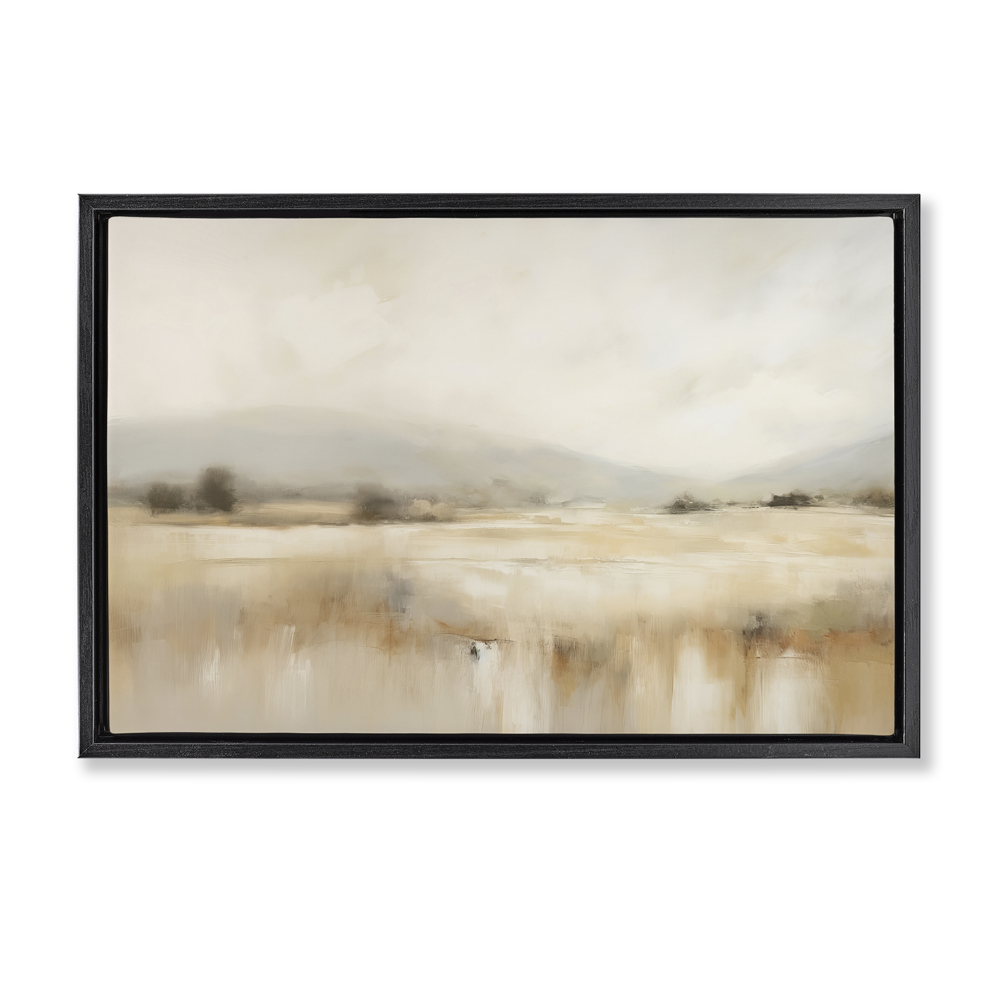 Stupell Industries Blurred Rural Countryside Landscape & Nature Painting Black Floater Framed Canvas Art Print Wall Art, 25 x 17