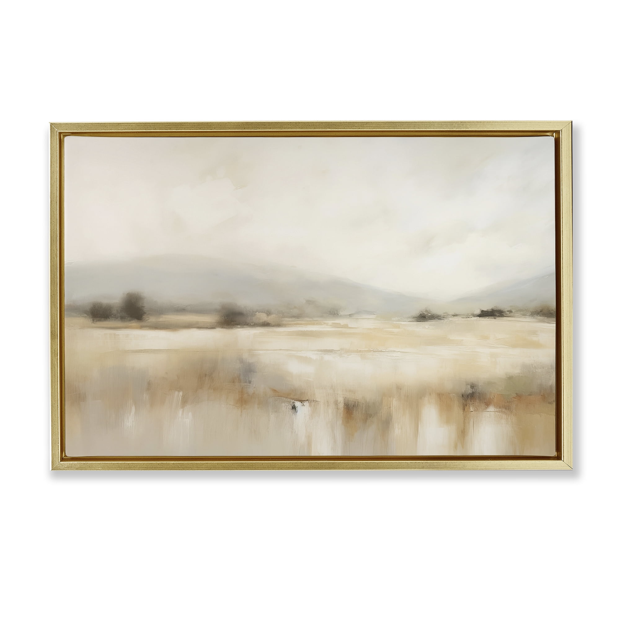 Stupell Industries Blurred Rural Countryside Landscape & Nature Painting Gold Floater Framed Canvas Art Print Wall Art, 25 x 17