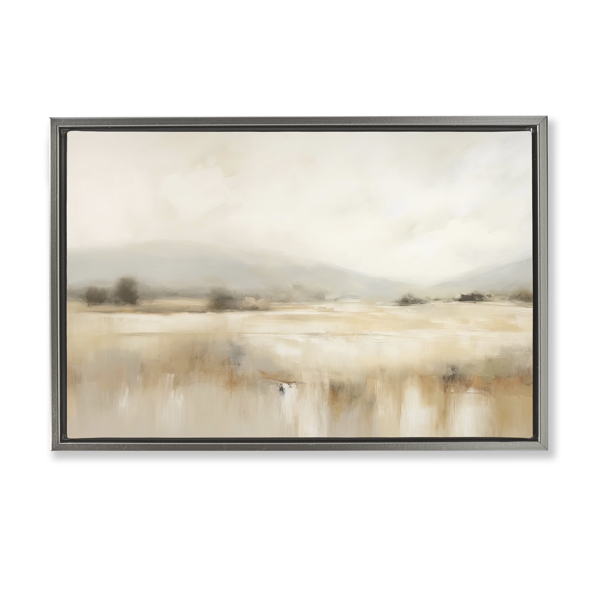 Stupell Industries Blurred Rural Countryside Landscape & Nature Painting Gray Floater Framed Canvas Art Print Wall Art, 31 x 21
