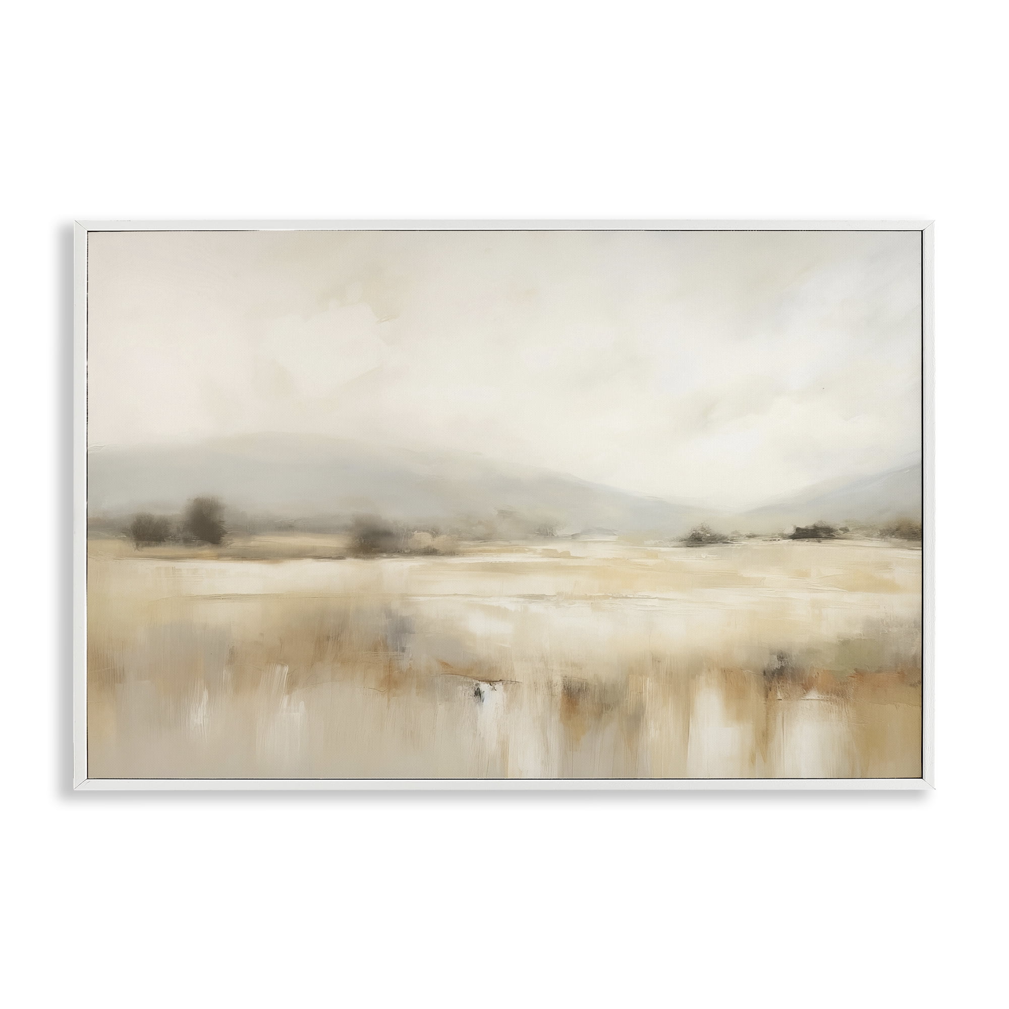Stupell Industries Blurred Rural Countryside Landscape & Nature Painting White Framed Art Print Wall Art, 30 x 20