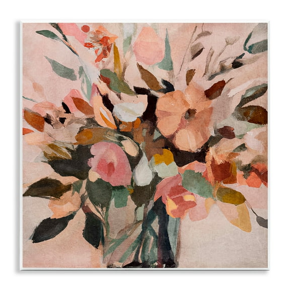 Stupell Industries Blush Abstract Bouquet Plants & Flowers Painting Unframed Art Print Wall Art, 12 x 12
