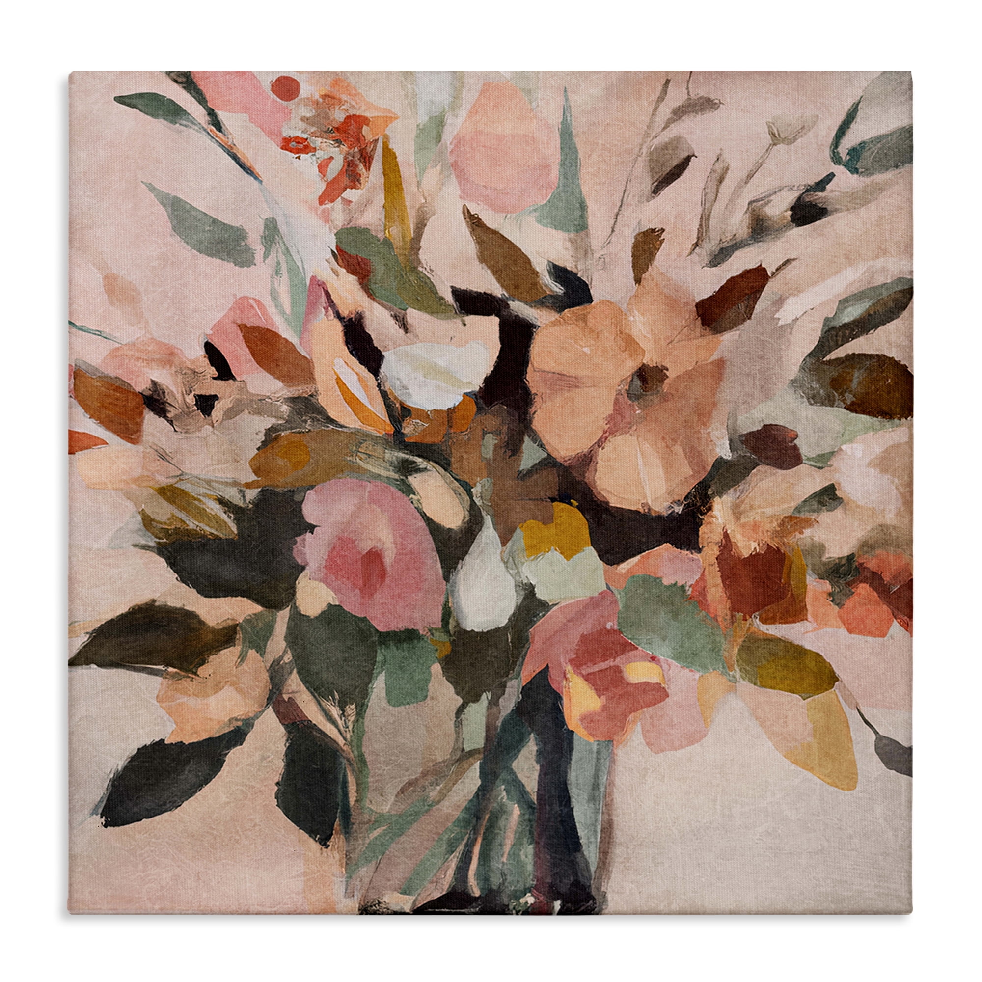 Stupell Industries Blush Abstract Bouquet Plants & Flowers Painting Wrapped Canvas Art Print Wall Art, 17 x 17