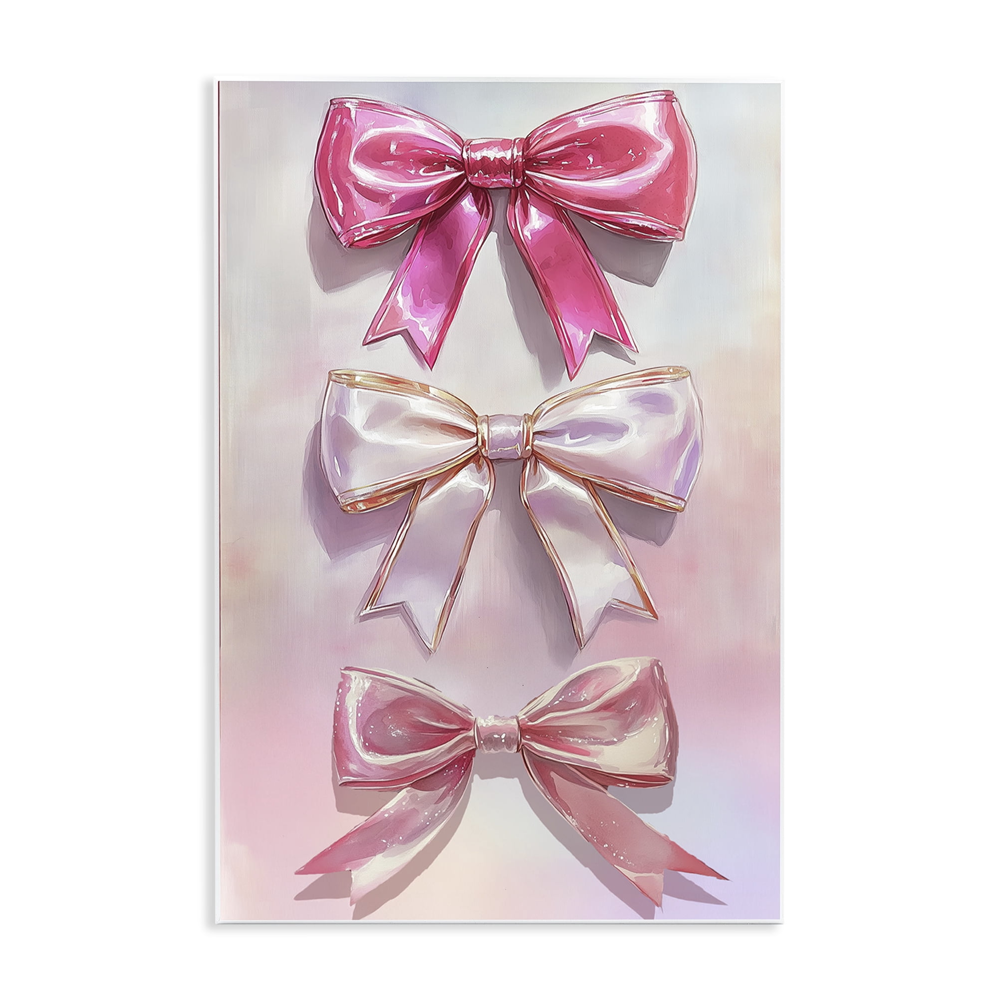 Stupell Industries Blush And Satin Bows Wall Plaque Art, design by Annabelle Hall