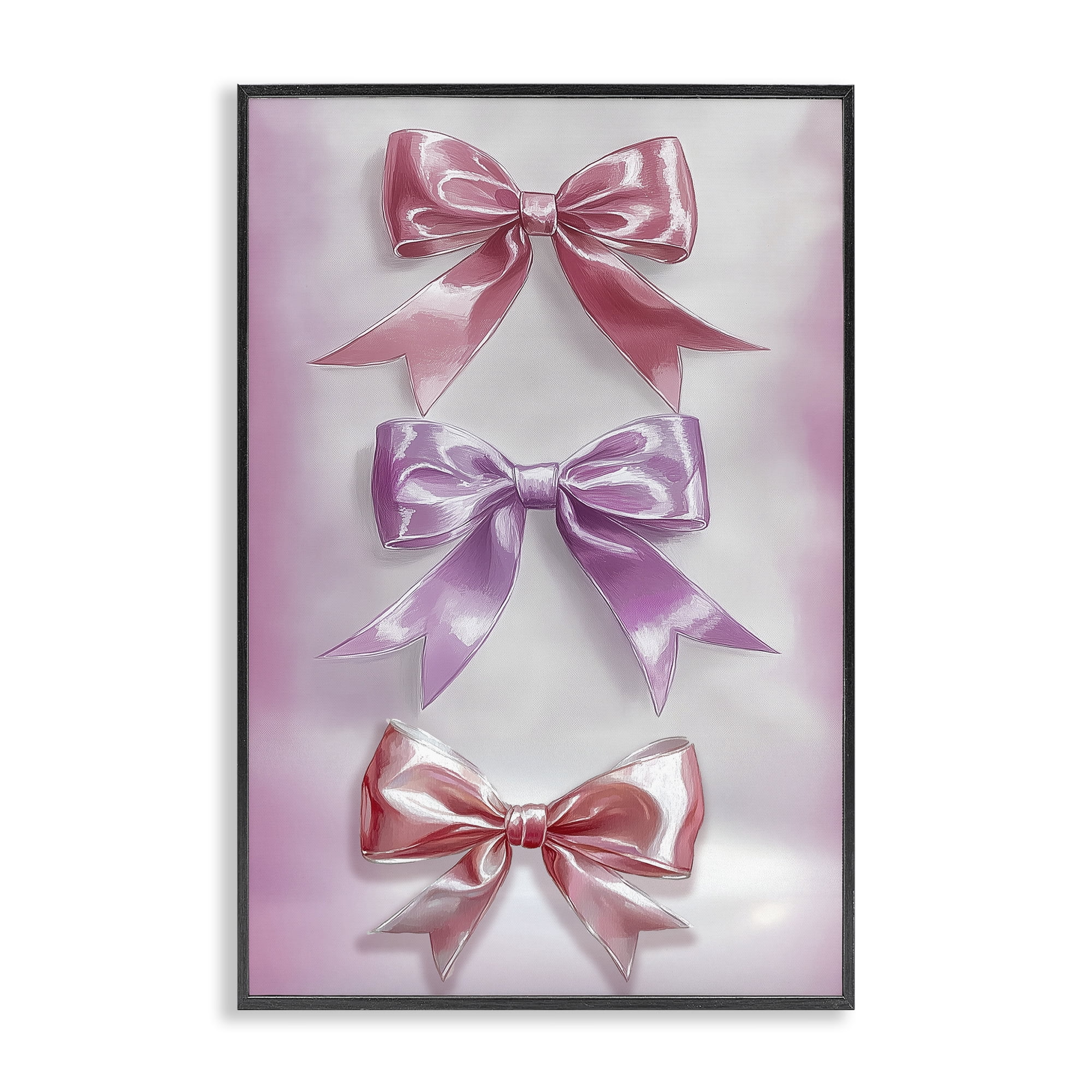 Stupell Industries Blush And Satin Elegance Black Framed Giclee Art, design by Annabelle Hall