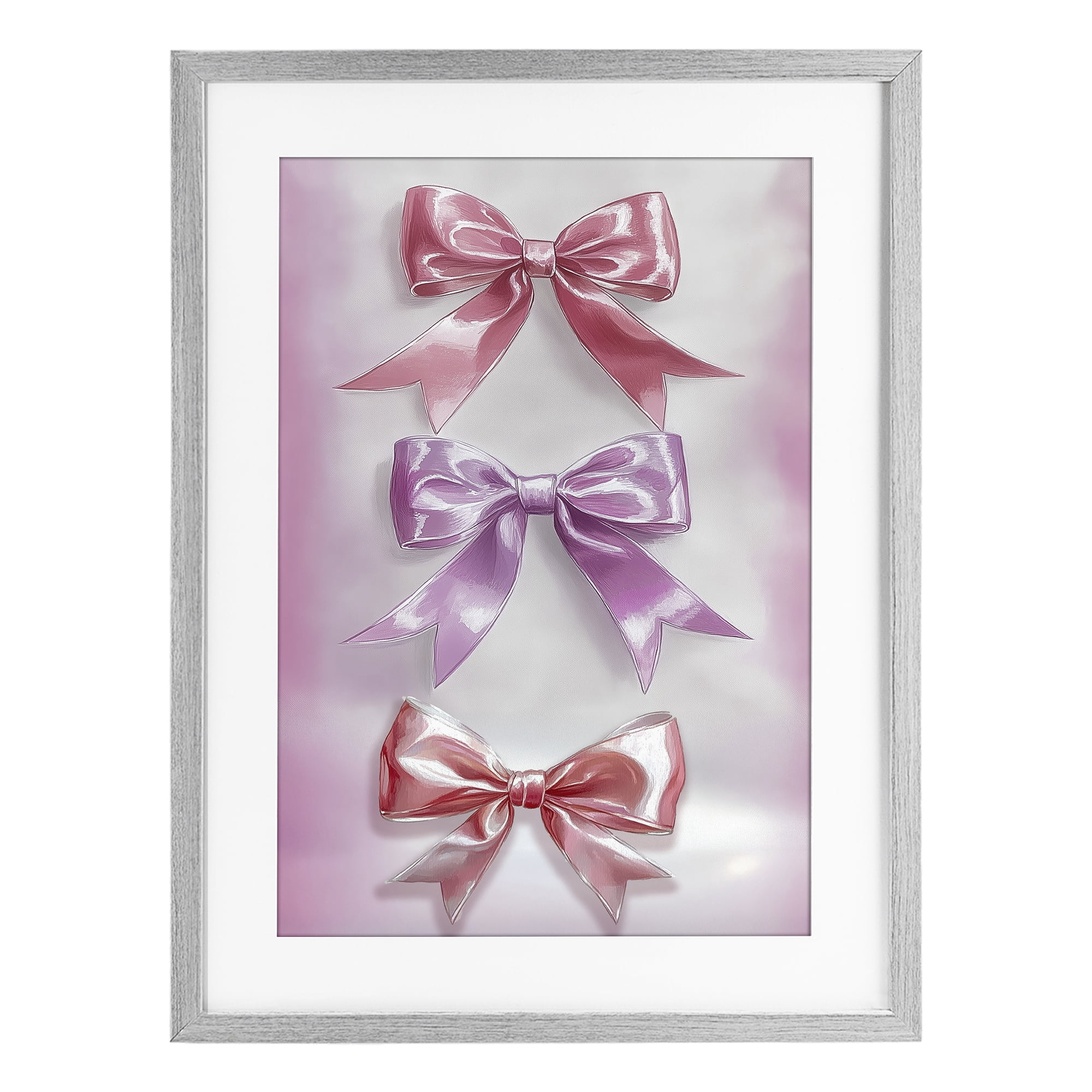 Stupell Industries Blush And Satin Elegance Gray Framed Print Under Glass, design by Annabelle Hall