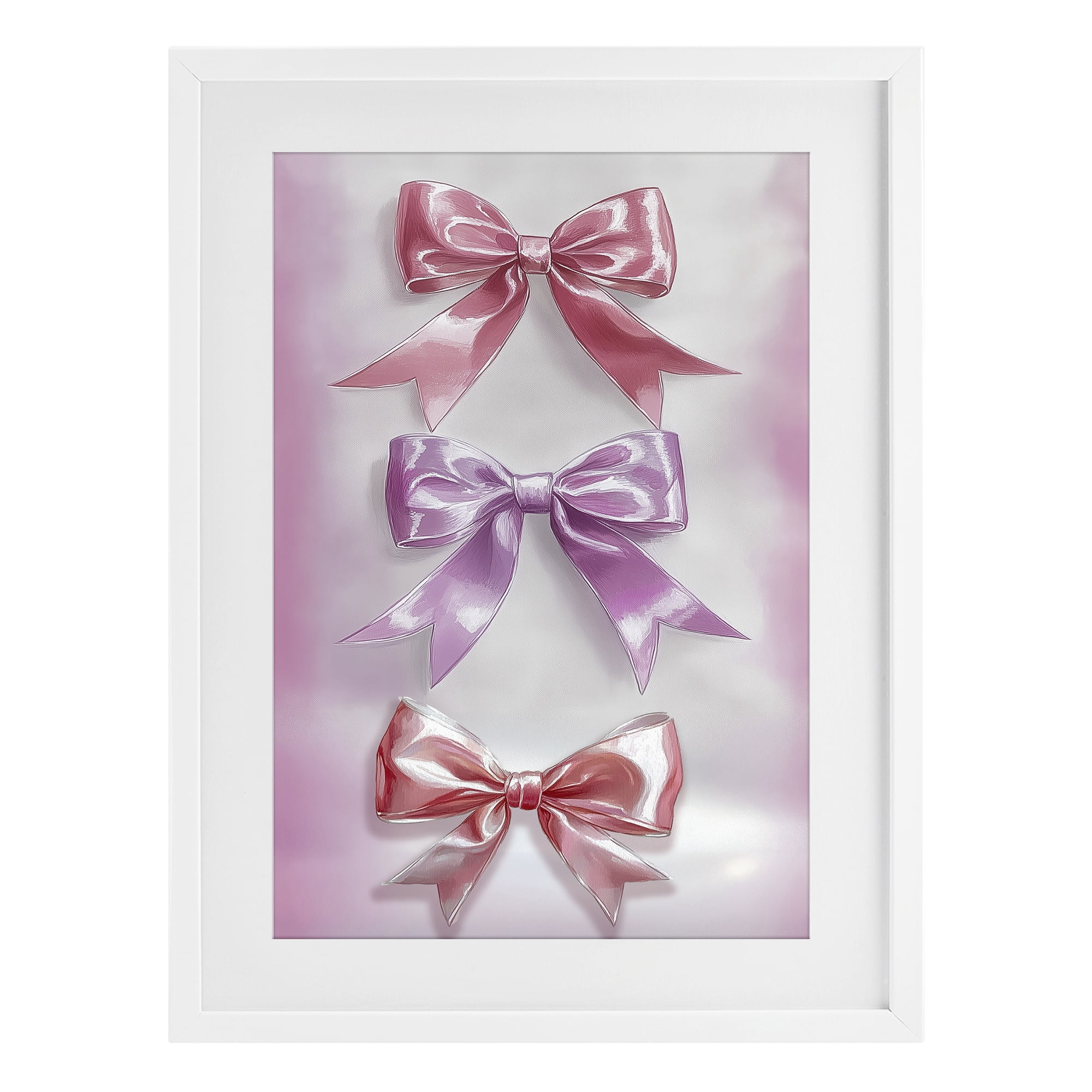 Stupell Industries Blush And Satin Elegance White Framed Print Under Glass, design by Annabelle Hall
