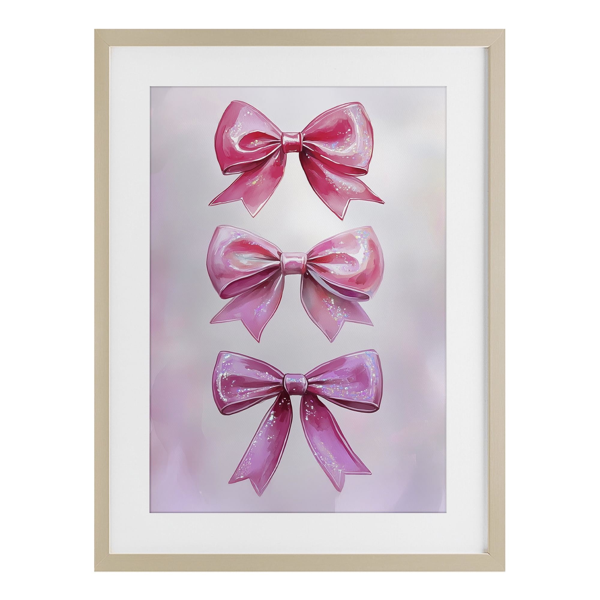 Stupell Industries Blush And Satin Ribbons Birch Framed Print Under Glass, design by Annabelle Hall