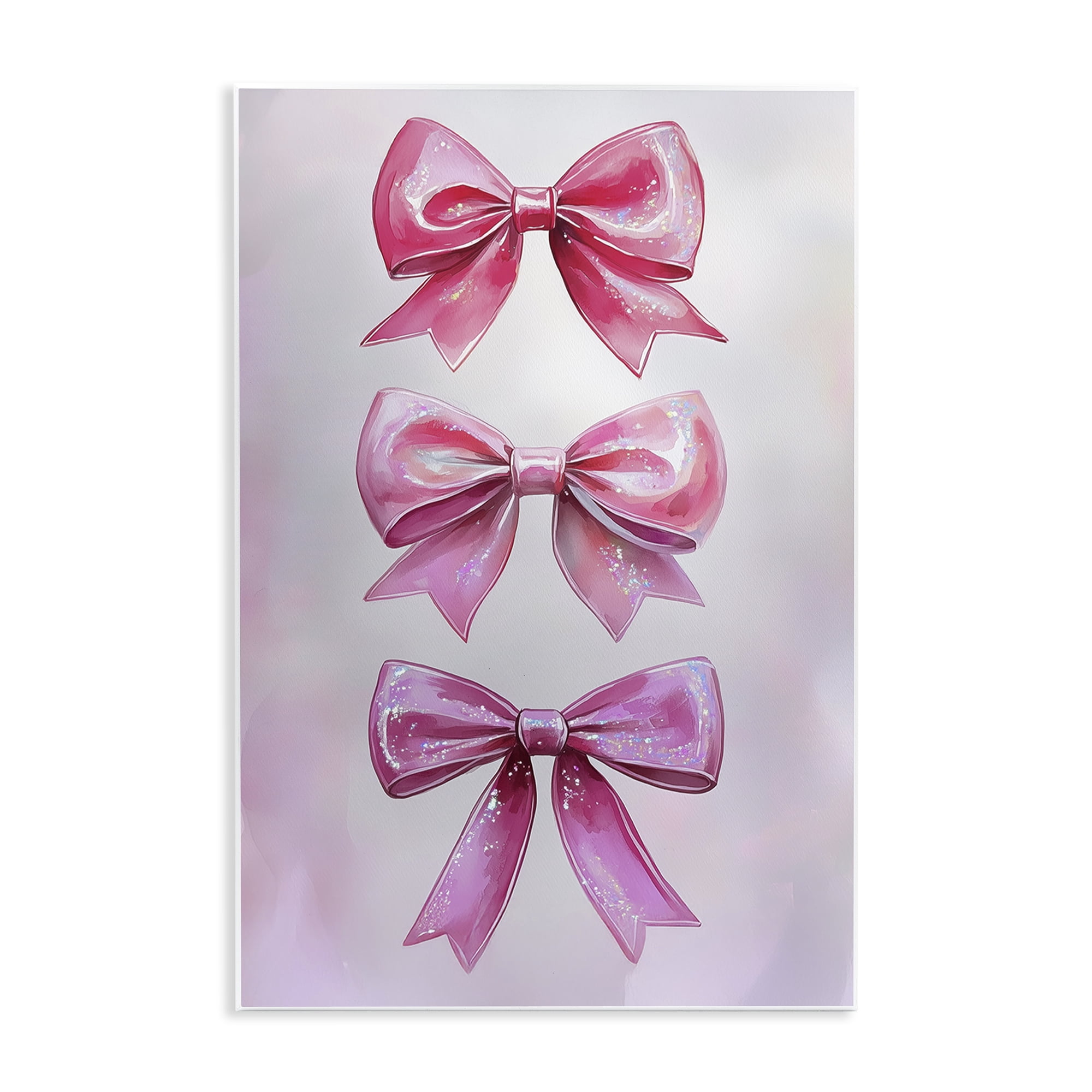 Stupell Industries Blush And Satin Ribbons Wall Plaque Art, design by Annabelle Hall
