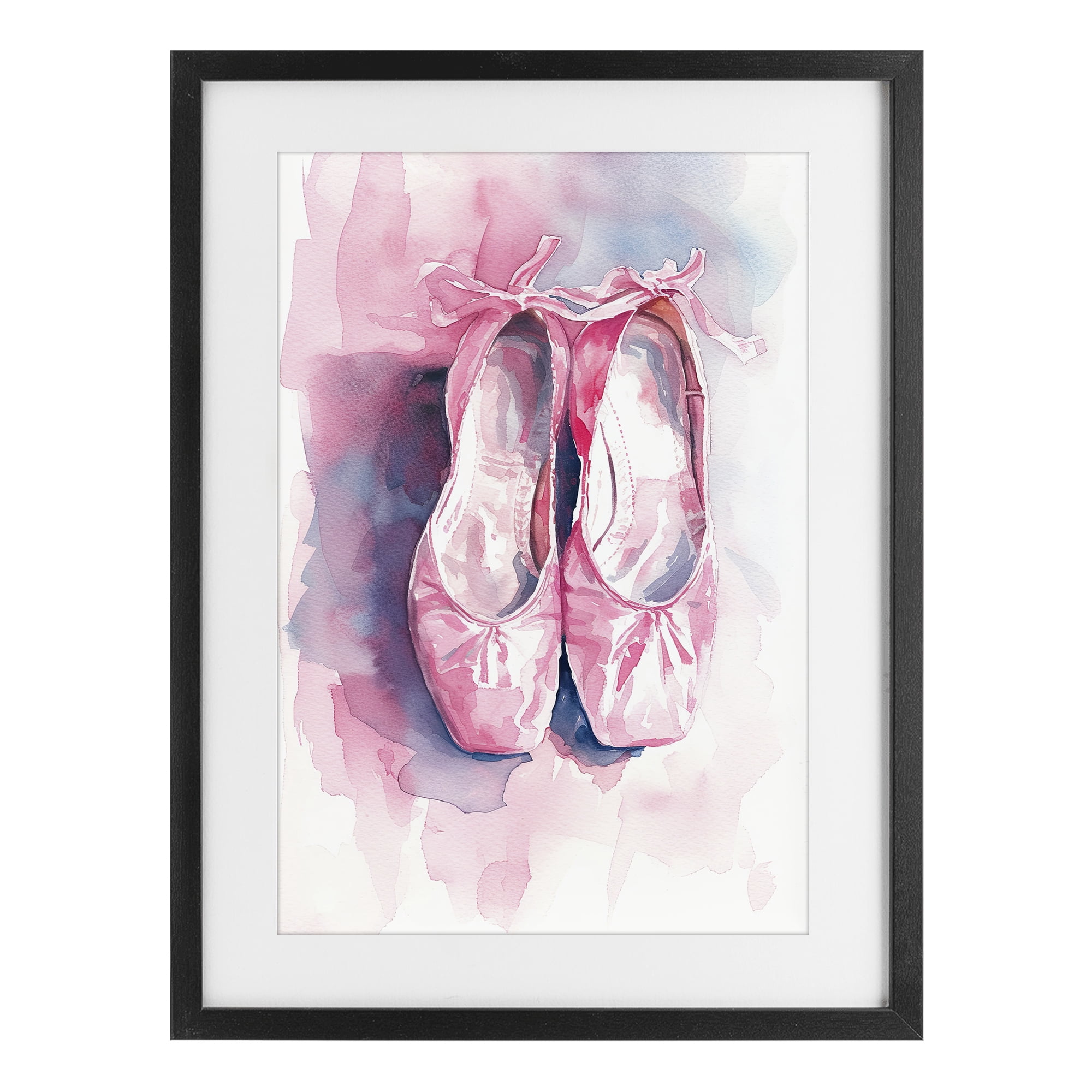 Stupell Industries Blush Ballet Slippers Black Framed Print Under Glass, design by Ray Powers
