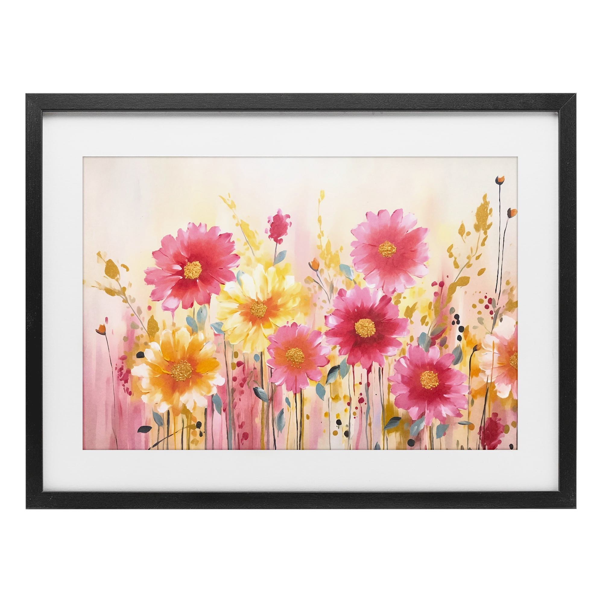 Stupell Industries Blush Blooming Whimsy Black Framed Print Under Glass, design by Andrea Haase