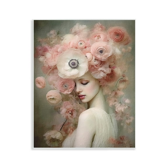 Stupell Industries Blush Florals Portrait Novelty Painting Unframed Art Print Wall Art, 11 x 14