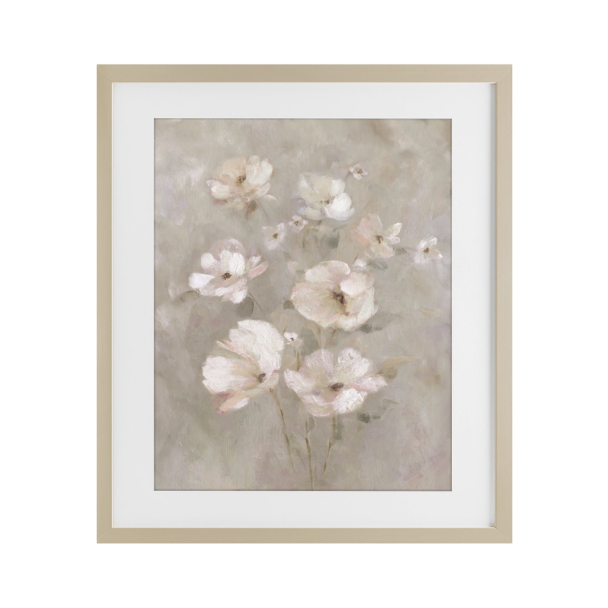 Stupell Industries Blush Florals over Beige Birch Framed Print Under Glass, design by Carol Robinson