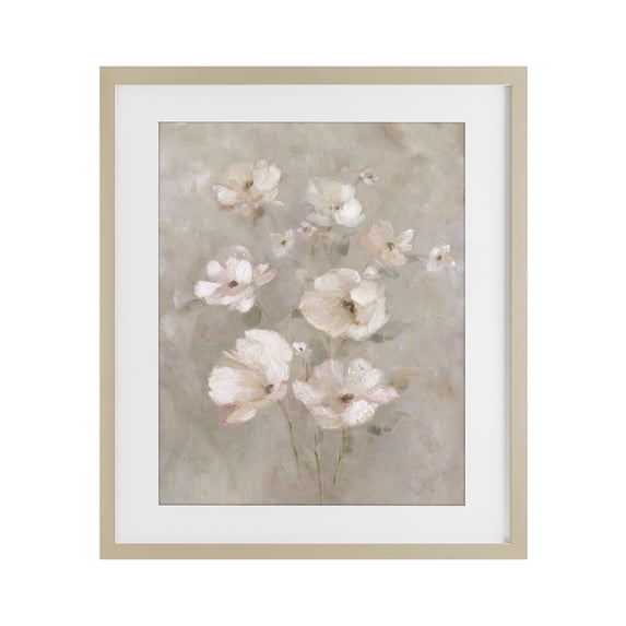 Stupell Industries Traditional Blush Florals over Beige Birch Framed Print Under Glass, 13 x 16, by Carol Robinson