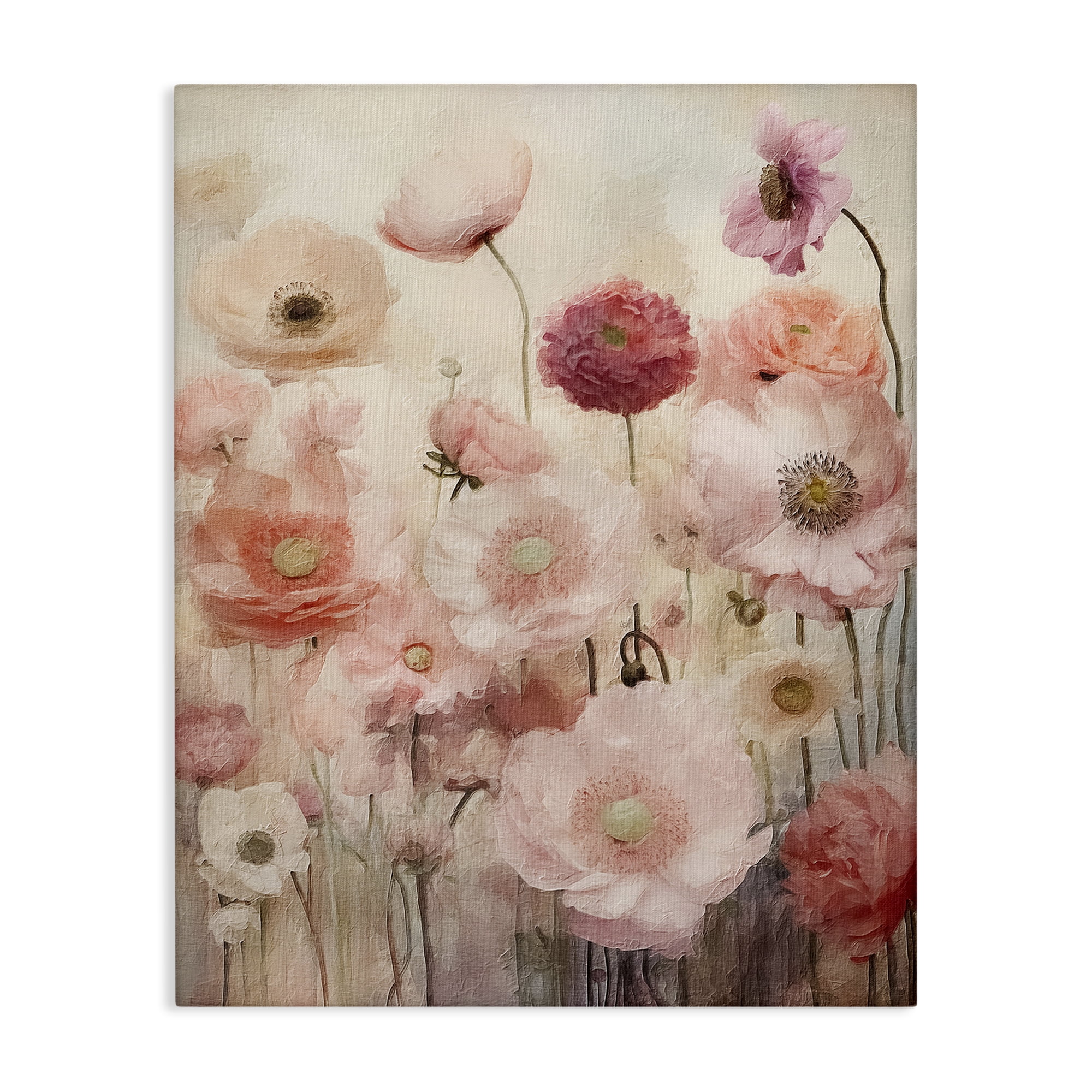 Stupell Industries Blush Flower Garden Botanical & Floral Painting Gallery Wrapped Canvas Art Print Wall Art, 24 x 30