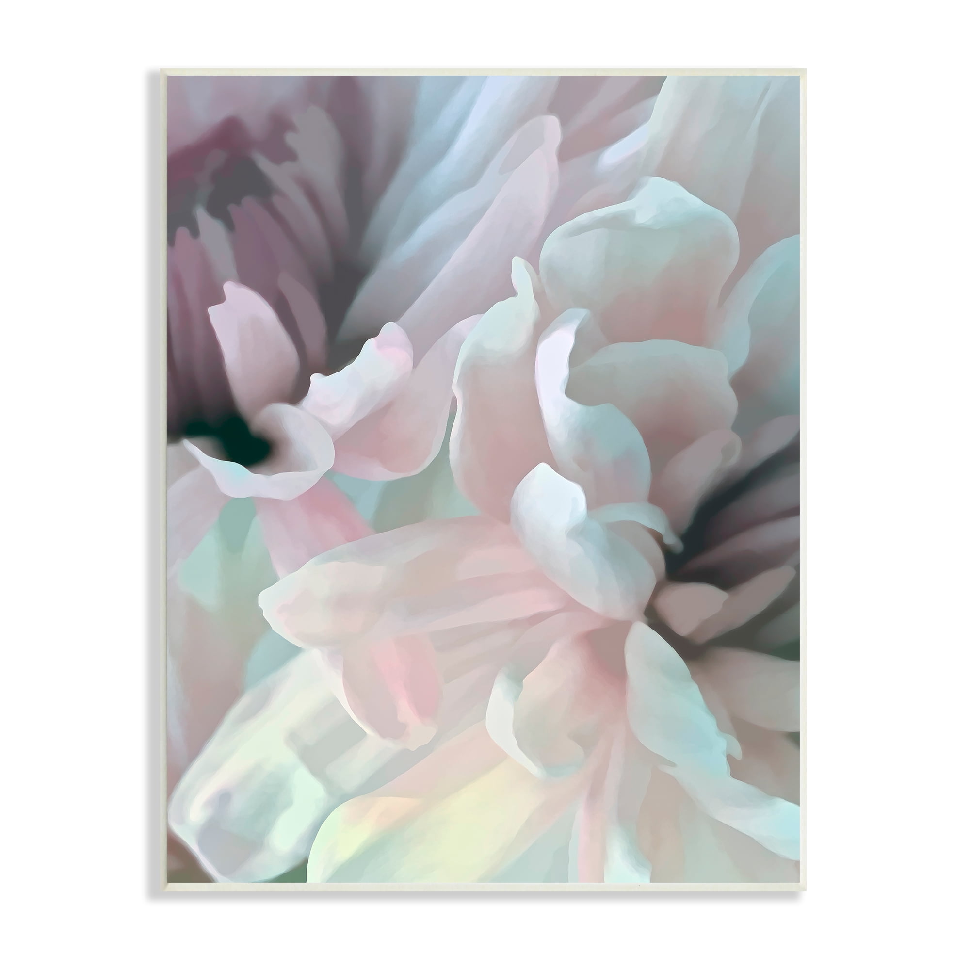 Blush and Gray Floral Wood Wall Art Plaque