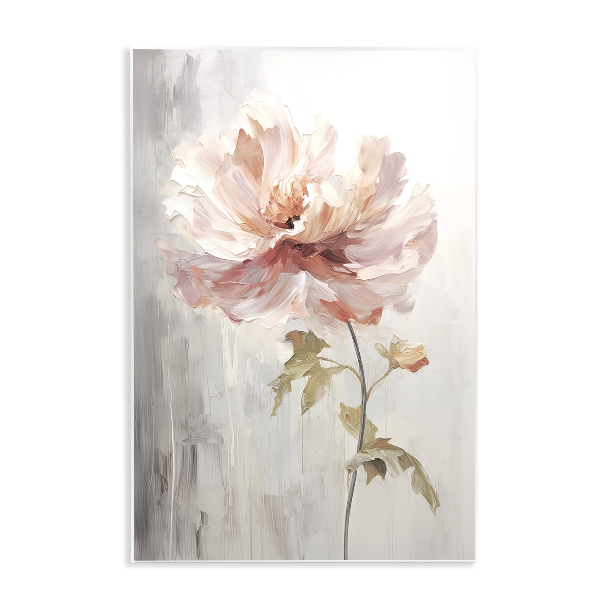 Stupell Industries Blush Flower Sprout Plants & Flowers Painting Unframed Art Print Wall Art, 13 x 19