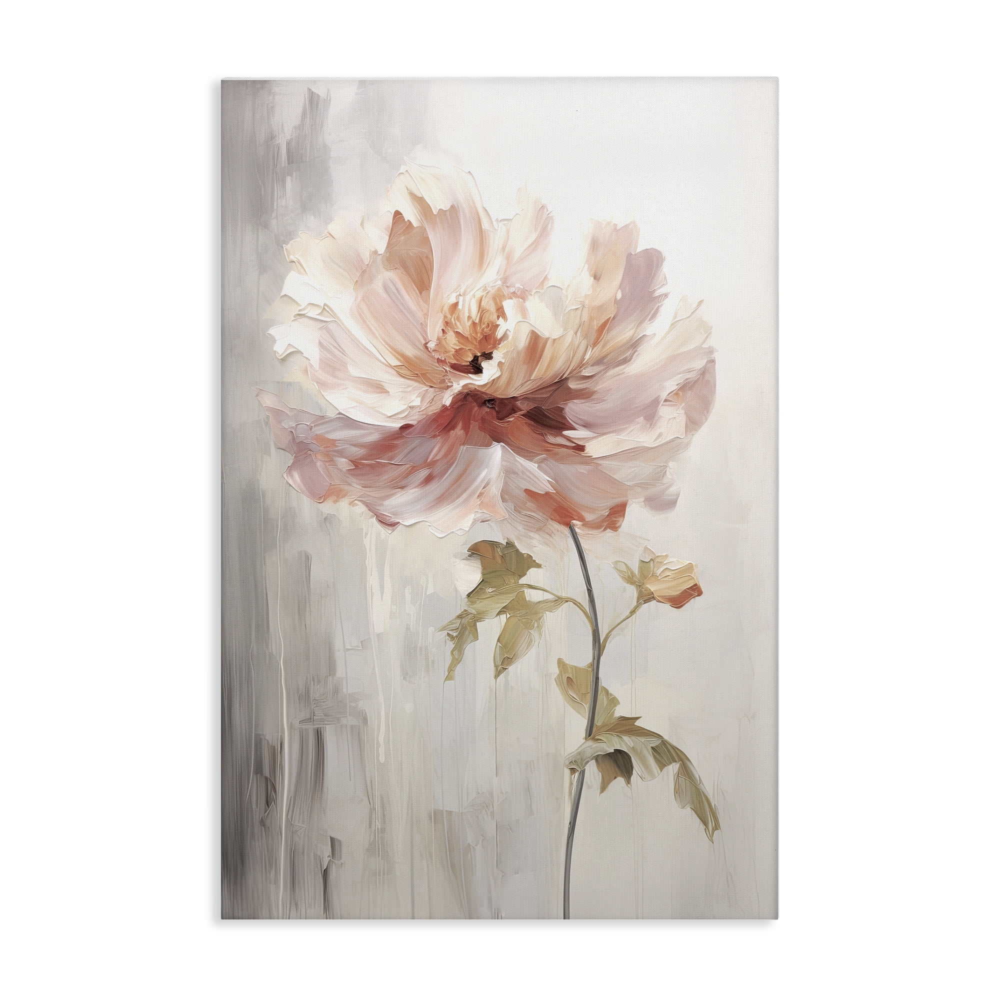 Stupell Industries Blush Flower Sprout Plants & Flowers Painting Wrapped Canvas Art Print Wall Art, 16 x 24