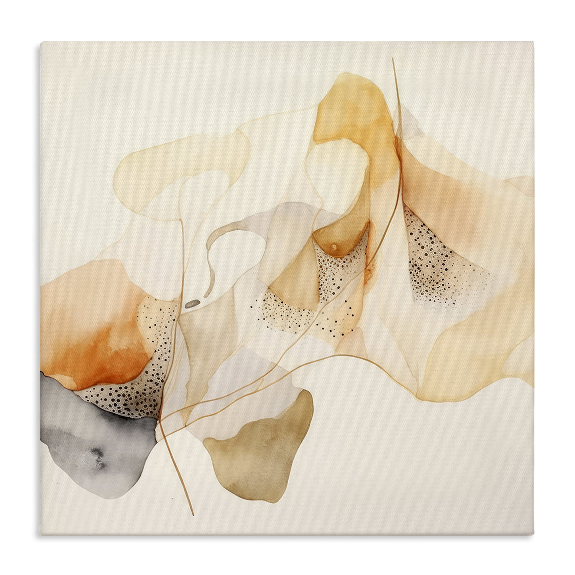 Stupell Industries Blush Fluid Abstraction Abstract Painting Gallery Wrapped Canvas Art Print Wall Art, 36 x 36