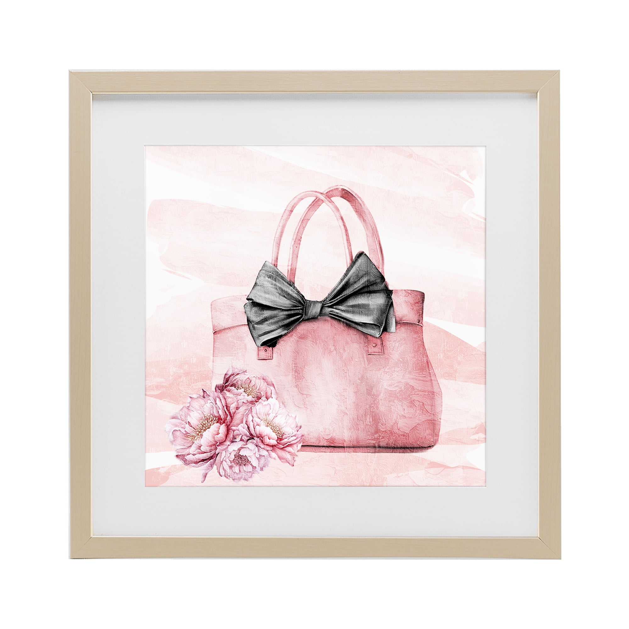 Stupell Industries Blush Glam Time Bag Birch Framed Print Under Glass, design by Kim Allen