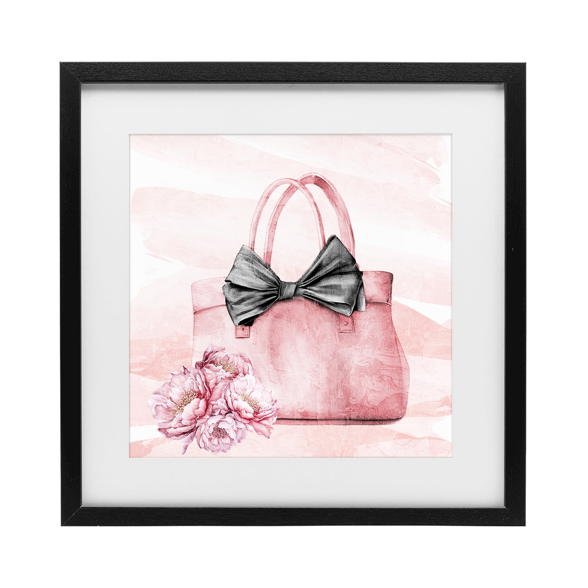 Stupell Industries Blush Glam Time Bag Black Framed Print Under Glass, design by Kim Allen