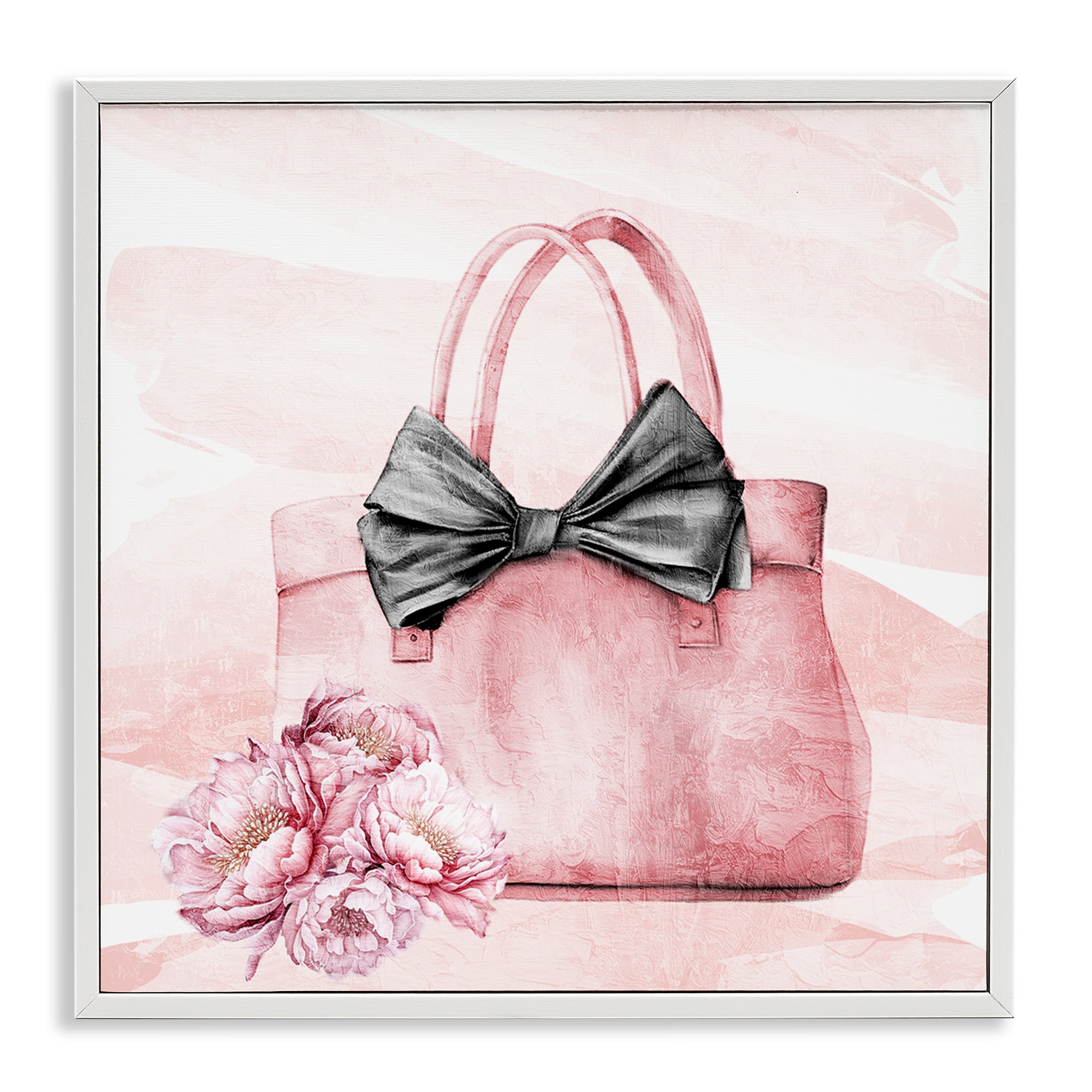 Stupell Industries Blush Glam Time Bag White Framed Giclee Art, design by Kim Allen