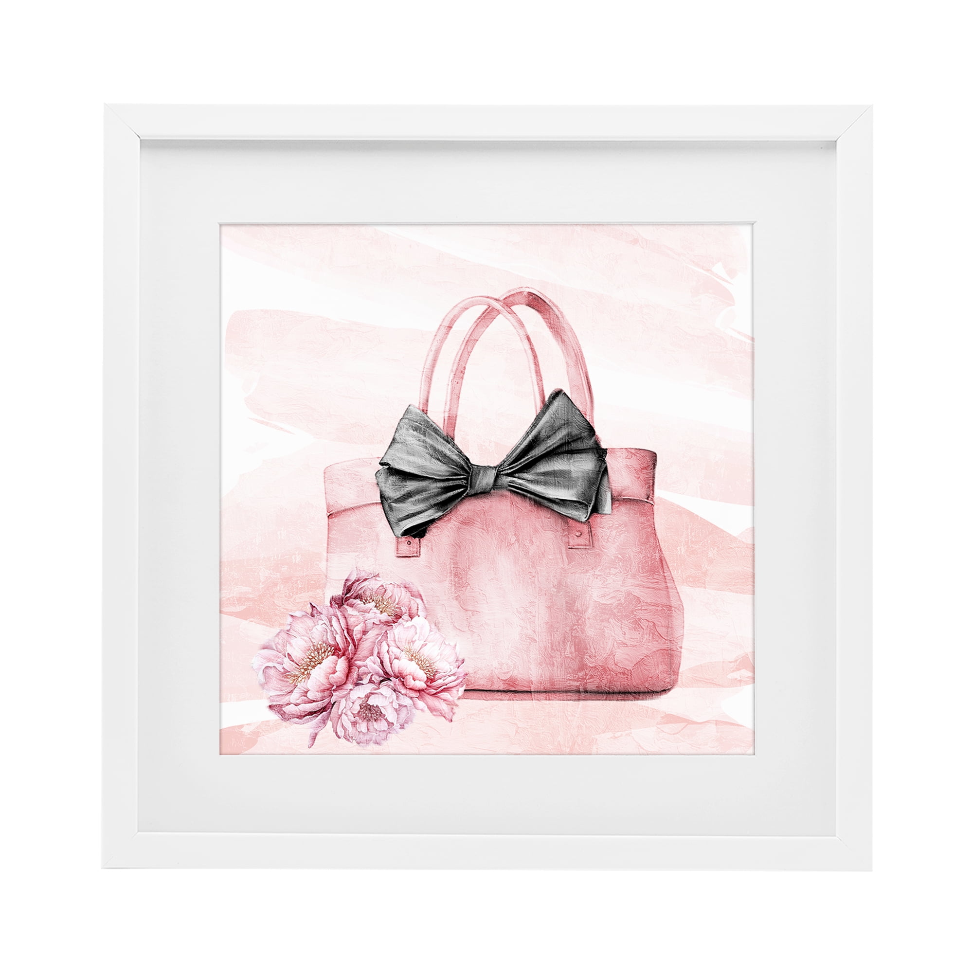 Stupell Industries Blush Glam Time Bag White Framed Print Under Glass, design by Kim Allen